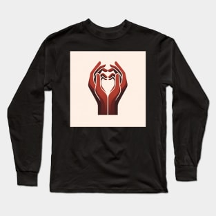 Caring Embrace: The Symbol of Supportive Hands Long Sleeve T-Shirt